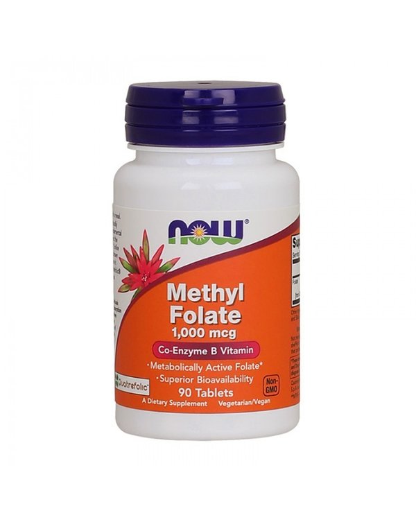 Methyl Folate 1000 Mcg - Co-Enzyme B Vitamin 90 Comp. NOW