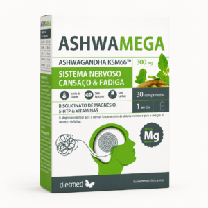 Suplemento Ashwamega 30 comprimidos para stress e ansiedade Cinco Sentidos