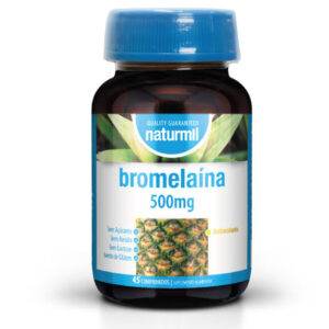 Suplemento de Bromelaína 500mg Naturmil para suporte digestivo e fisiológico.