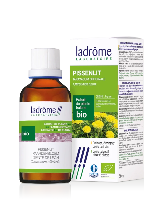 Suplemento de Dente de Leão Extrato Bio Ladrôme 50ml depurativo e drenante Cinco Sentidos