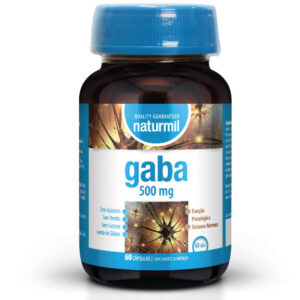 Suplemento de GABA 500mg Naturmil para suporte do sistema nervoso.